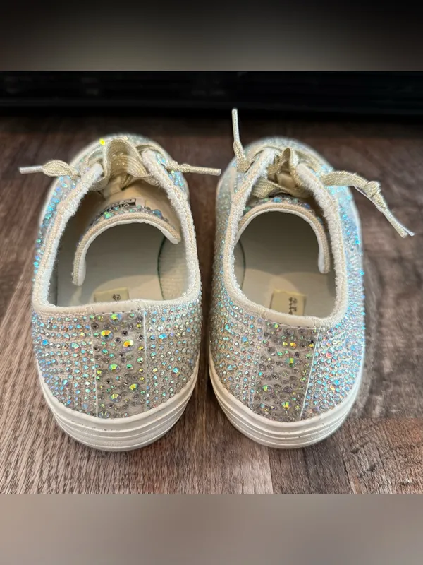 Vintage Havana Jenny Rhinestone Lace Up Sneakers Sparkle 8.5 Gold Rhinestones - Image 5
