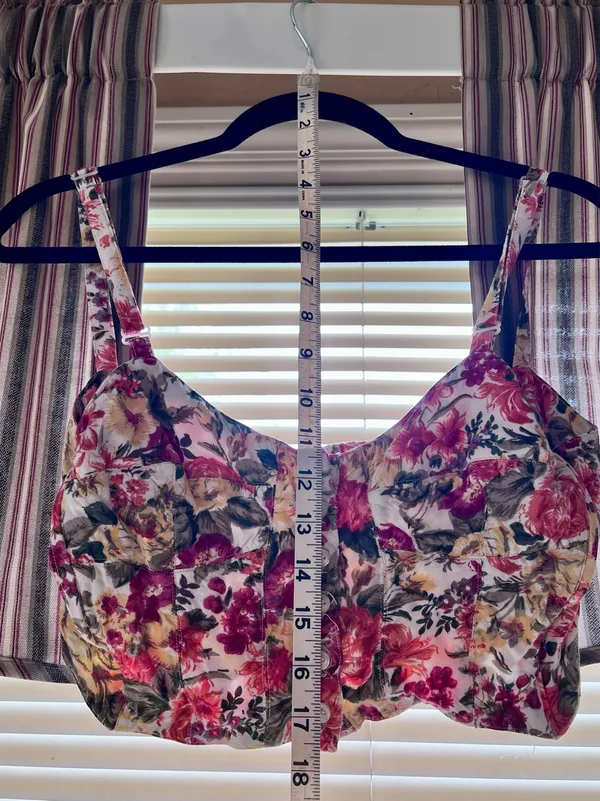 Floral Print Corset Crop Top - Image 2