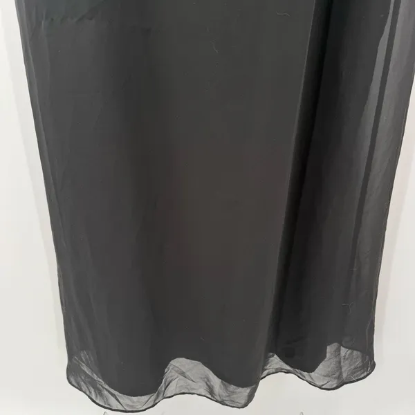 Azazie Tayla Dress Size 14 Bridesmaid Black Chiffon V-Back Side Boning Wedding - Image 12