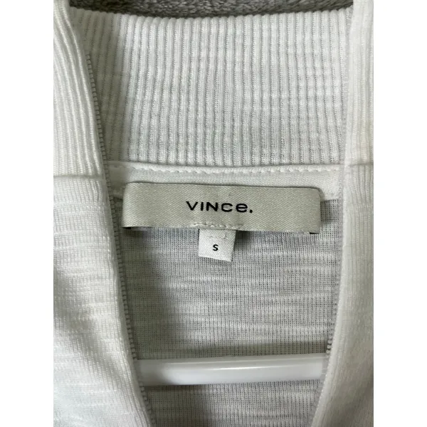 Vince Half Zip Mock Neck Pullover Optic White Small Cotton Modal Long Sleeve New - Image 5