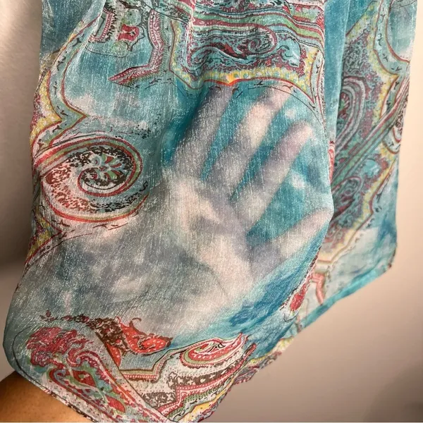 Adiva Womens Size S Sheer Chiffon Paisley Fairy Boho Halter Whimsical Top‎ - Image 6