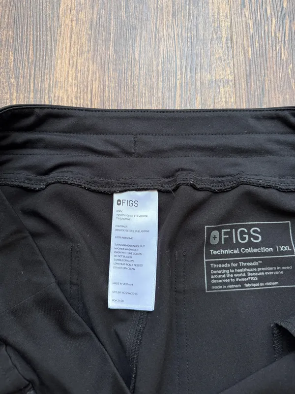 FIGS Women’s Black Yola Skinny Scrub Pants Hospital Nurse Medical Core- Size XXL - Image 4
