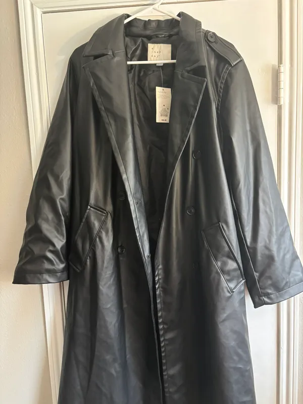A New Day Faux Leather Trench Coat - Image 4