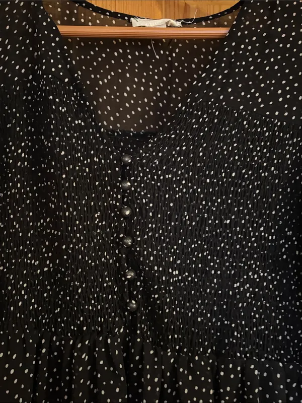 Loveriche Black & White Polka Dot Long Dress - Size M - Image 3
