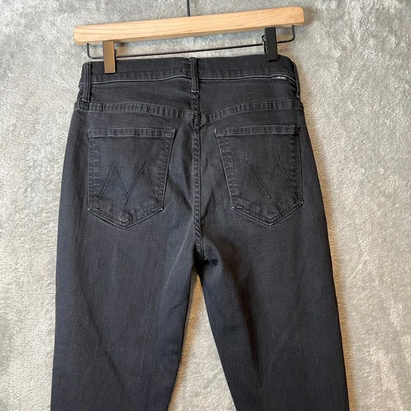 Mother The Stunner Double Zip Ankle Step Fray‎ Jeans in Not Guilty Black Sz 27 - Image 7
