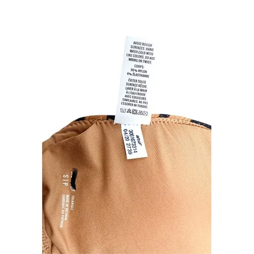 Aerie Zebra Tan Removable Pad Tie Back Bikini Swimwear Top SMALL Animal‎ Print - Image 3