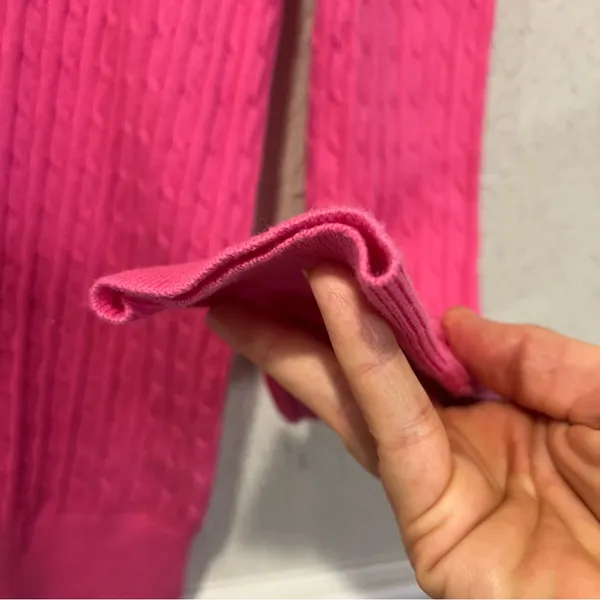 Lauren Ralph Lauren Pink Cable Knit 100% Cotton Sweater size medium - Image 3