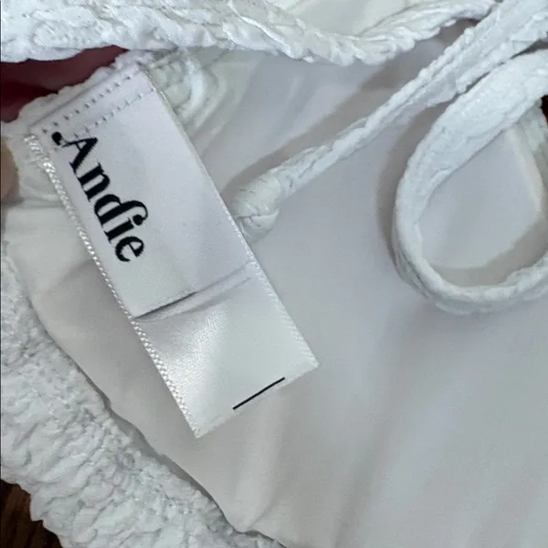 Andie String Bikini Set Textured Weave White Size S‎ NWOT - Image 5