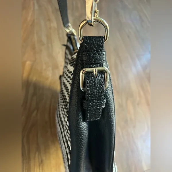 kate spade Black and White Woven Shoulder Bag - Image 3