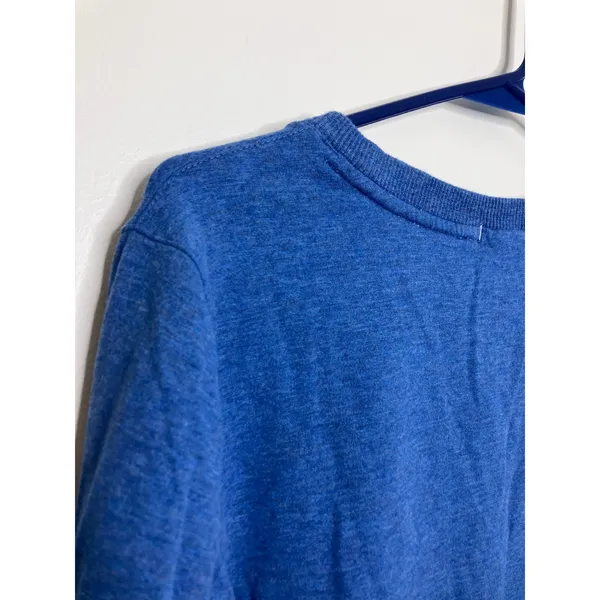 LL Bean Sweatshirt Womens Medium Blue Excellent Thumbhole High Low Hem 510661 - Image 6