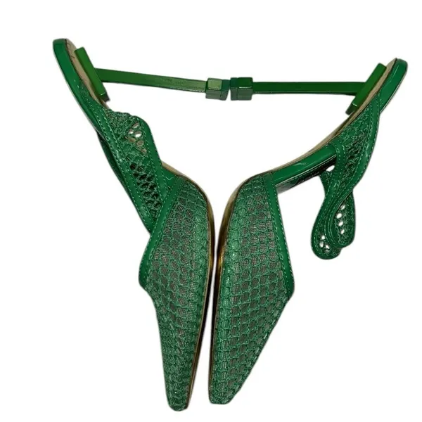 Jessica Rich Green Fish Net Slip-on Pump Shoes(Size 38) - Image 5