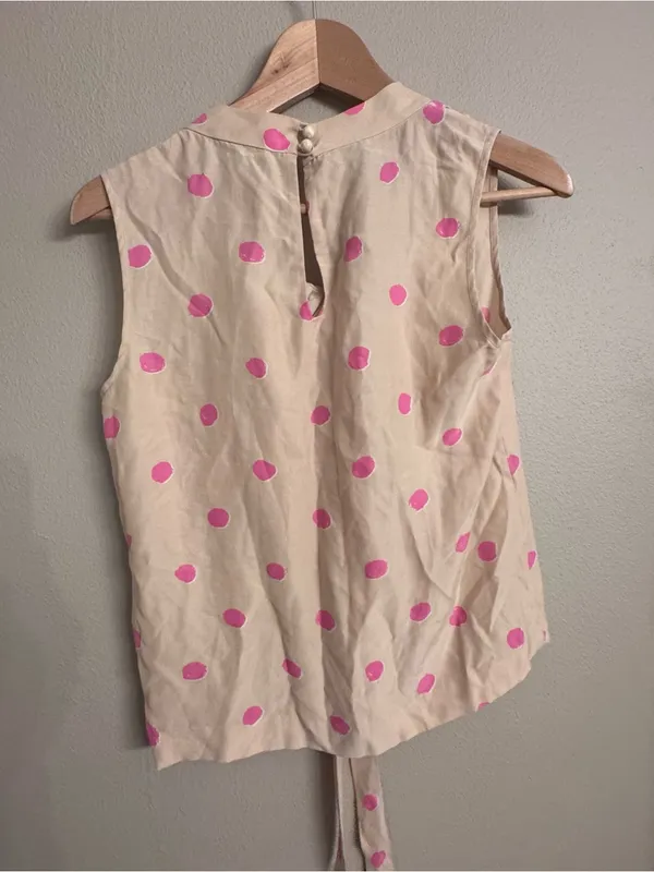 KATE SPADE Polka Dot Tie-Neck Top - Image 4