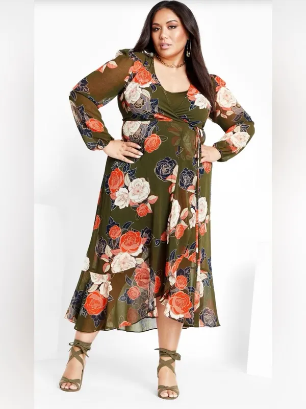 CITY CHIC | Sadie Maxi Dress - military - Image 3