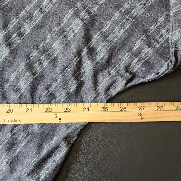 Athleta V-Neck Gray Striped Athleisure‎ Chevron Drop Waist Dolman Dress L - Image 7