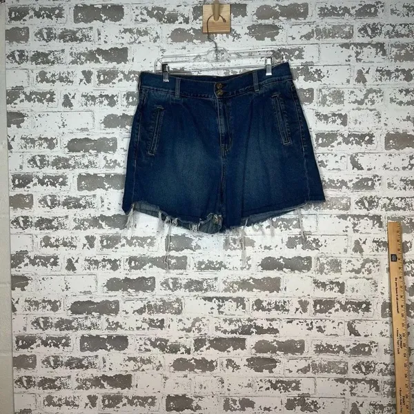 American Eagle | women denim mom shorts raw hem - Image 11