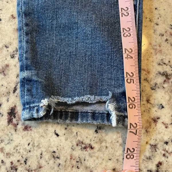 Mother Looker Ankle Chew Jeans Womens 25 Blue High Waisted Skinny Raw Hem Denim - Image 12