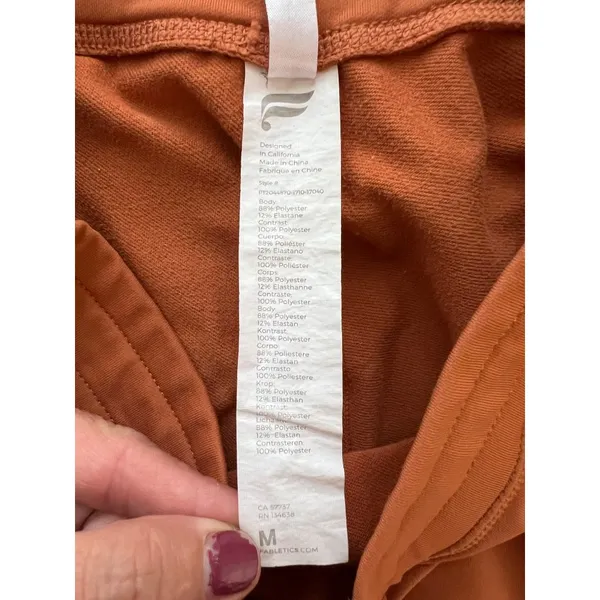 Fabletics Rust Orange Joggers With Pockets - Womens Size M - 100% Polyester - Image 4