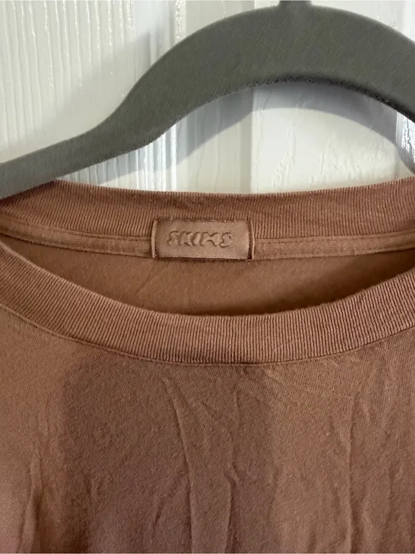 Skims Cotton Jersey Long Sleeve Shirt Brown Size 2X - Image 2