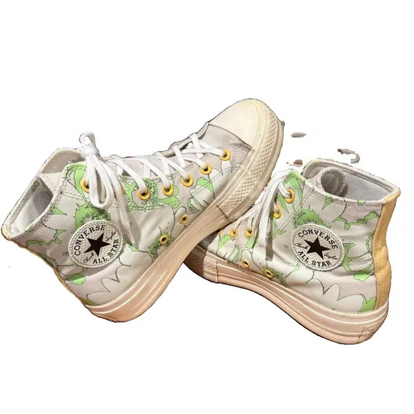 Converse Chuck Taylor All Star Hightop Crafted Floral Women’s 8 Sneakers - Image 2
