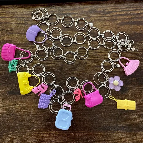 Harajuku Y2K Dopamine Dollcore Handmade Chain Belt, Fits 21-40 Inches, X7GA1408 - Image 6