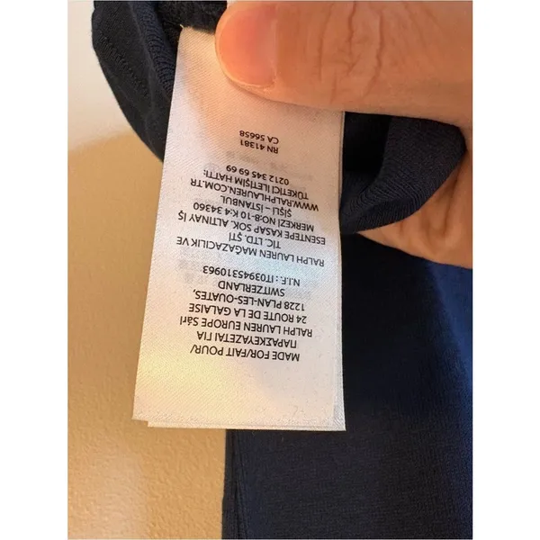 Lauren Ralph Lauren Navy Henley Tee Shirt Small NWT - Image 8