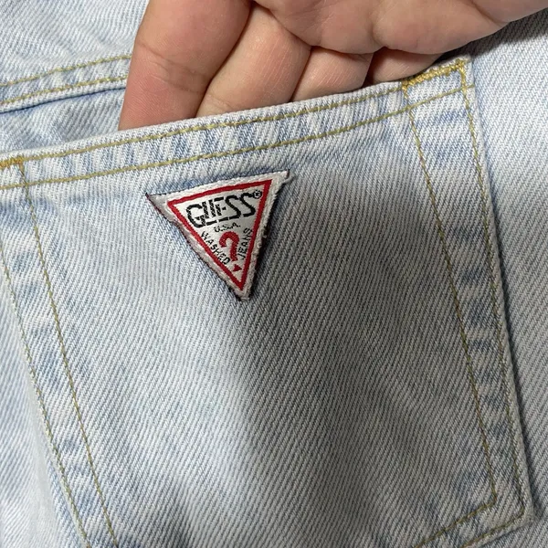 Guess Jeans Vintage Cutoff Denim Shorts USA Made Lightwash 100% Cotton Size 30 - Image 5