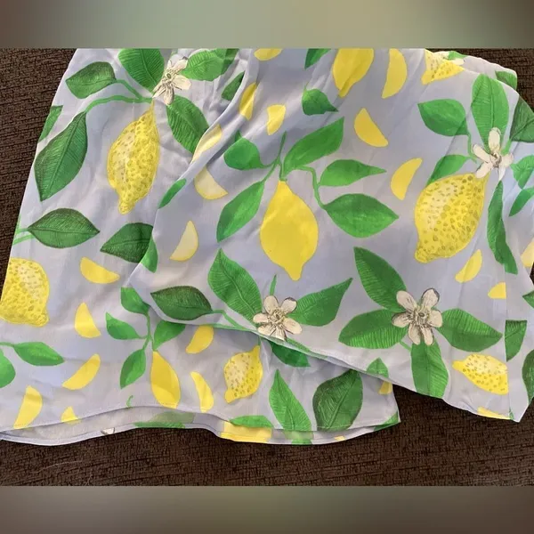Anthropologie Maeve Lemon Grove Strapless‎ Belted Romper Sz 0 Crop Flowy - Image 7