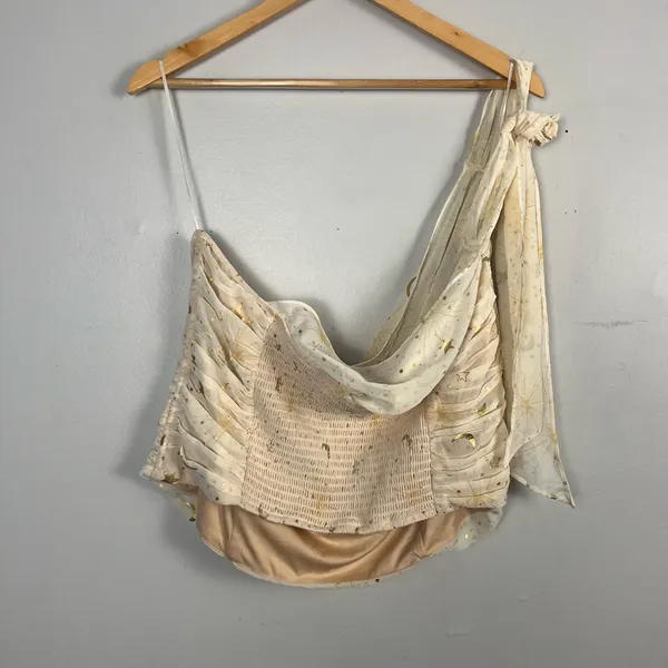 New torrid Chiffon Foil One Shoulder Crop Top star clusters size 2x - Image 9