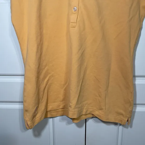 Lilly Pulitzer Polo Shirt Womens‎ Large Golf Casual Preppy Gold Pink Trim - Image 4