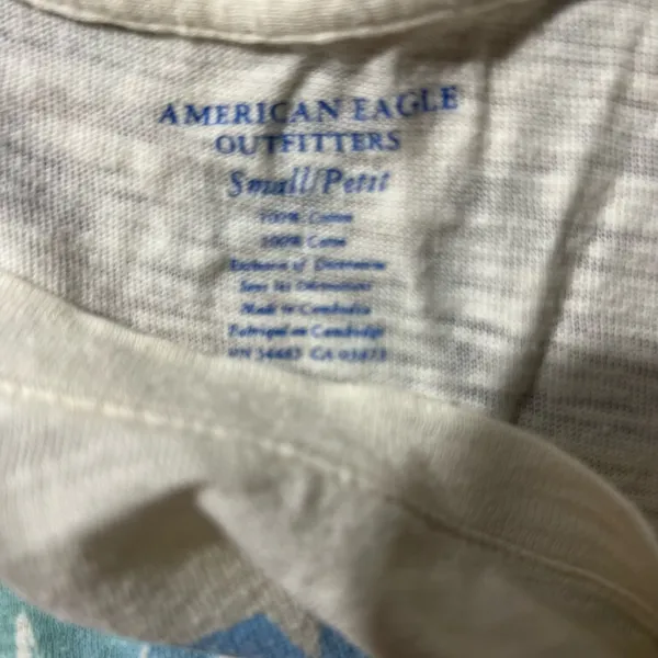 American Eagle Outfitters Cream Tee with Colorful Text 544 - Image 2