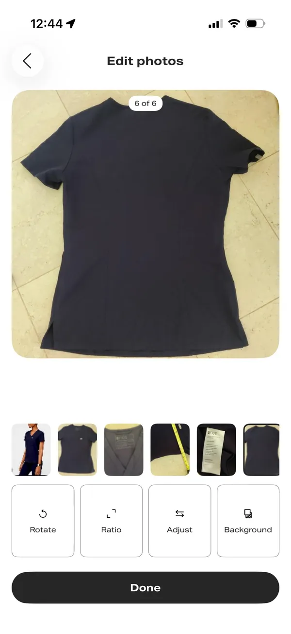 FIGS Navy Scrub Top One-Pocket - Image 2