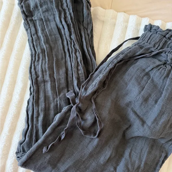 Free People Charcoal Drawstring Pants - Image 3