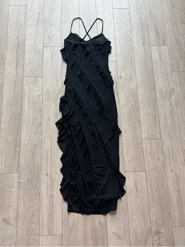 Sincerely Jules Black Ruffle Maxi Dress - Image 3