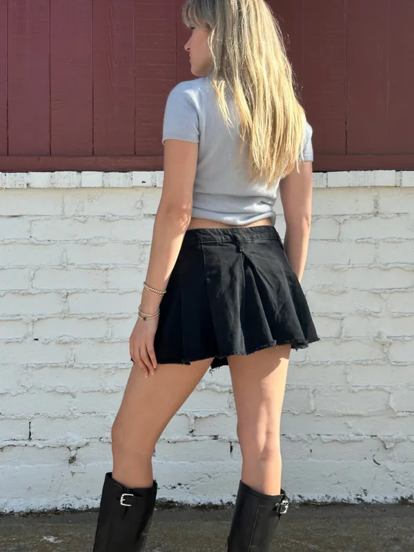 ZARA Black Pleated Mini Skirt - Image 7