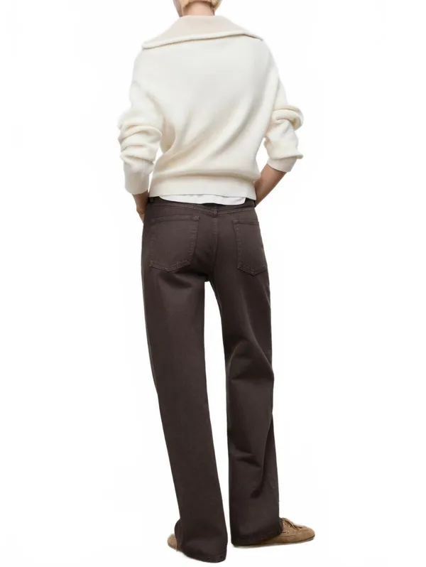 Mango Miami Medium-Rise Straight-Fit Jeans NWT Chocolate Size 0 EUR 32 - Image 2