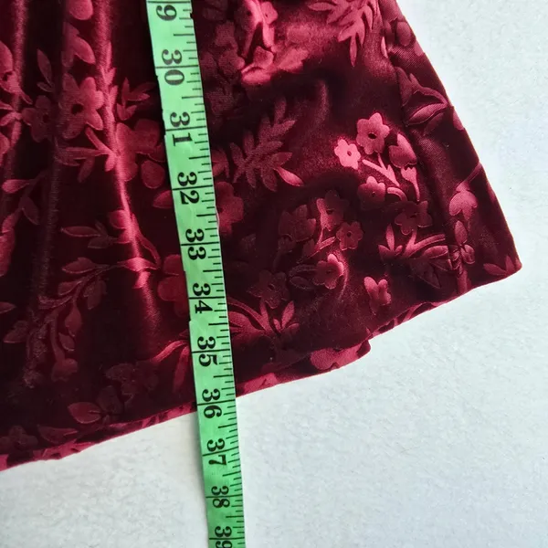 Matilda Jane 21Y Melanie Velour Long Sleeve Holiday Dress‎ Burgundy Floral Small - Image 7