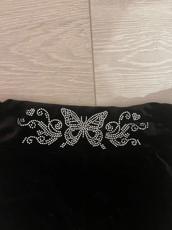 SheIn Black Velvet Flare Leggings - Image 3