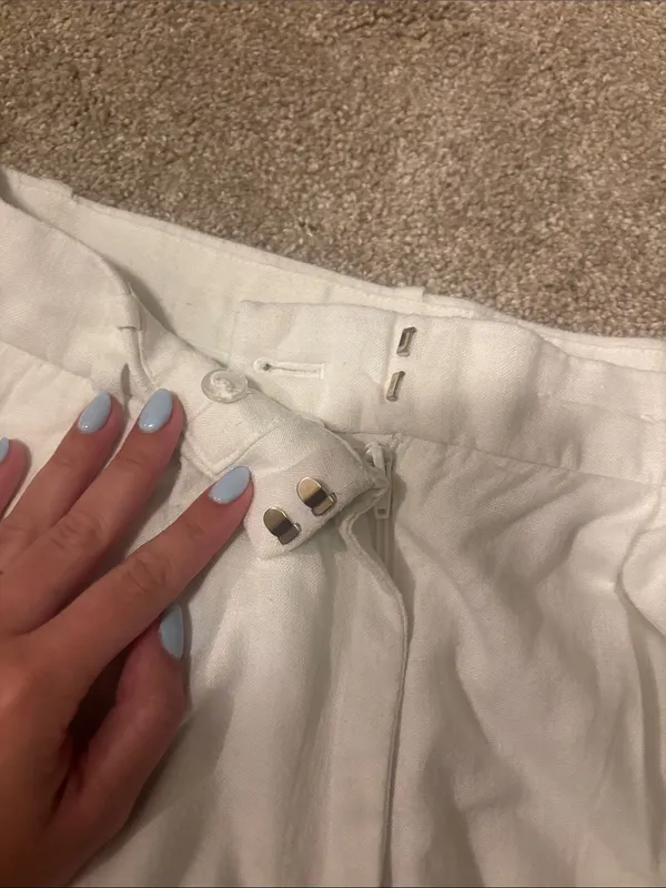 Abercrombie Linen Trousers White Size 27 - Image 3
