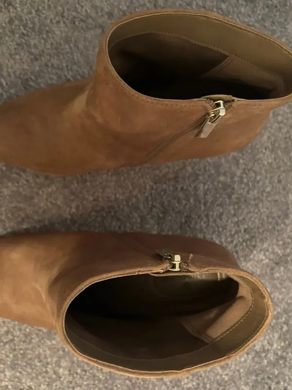 Women Suede Ankle Boots Size 11M Tan - Image 2