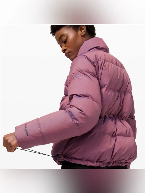 NWOT lululemon Wunder Puff GOOSE DOWN PUFFER Jacket Sz 6 Heathered Plumful - Image 2