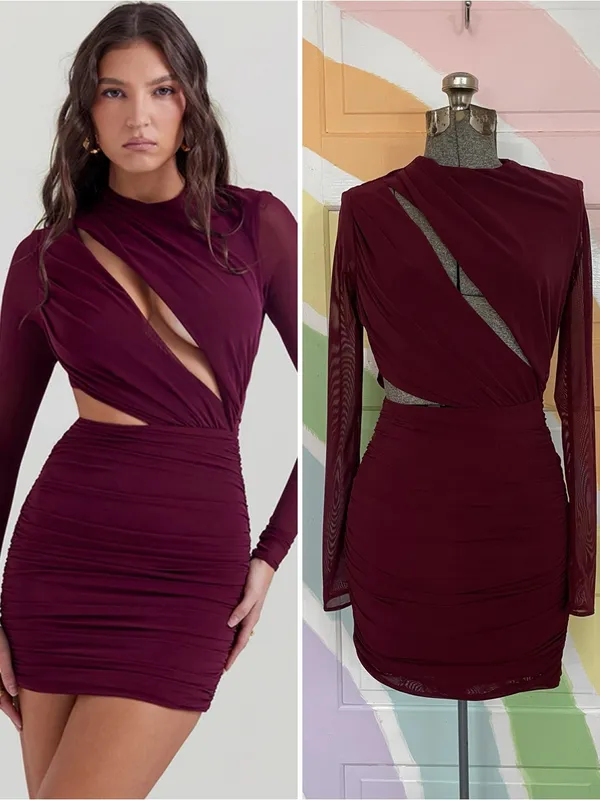 House of CB Lucinda Cutout Mini Dress in Mulberry S S Tall 🧡🎀 - Image 3