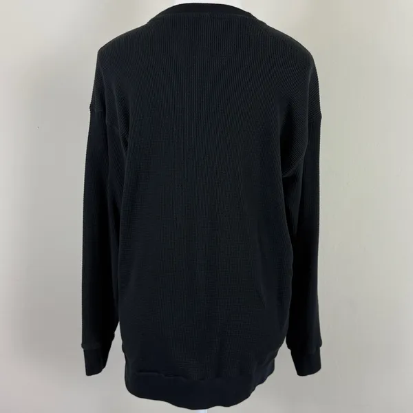Babaton Waffle Knit Elongated‎ Cardigan in Black Size Small - Image 6