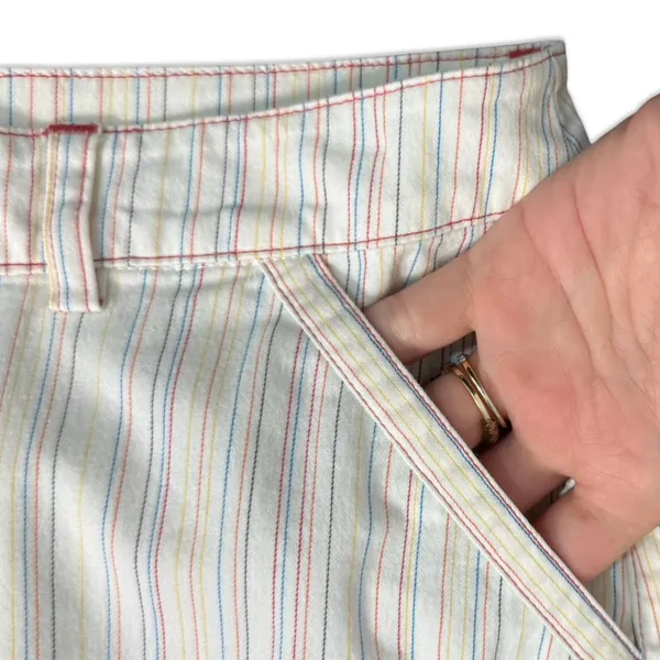 Lacoste White Pink Blue Green Pastel Pinstripe Pencil Mini Skirt size 36 / 4 / S - Image 2