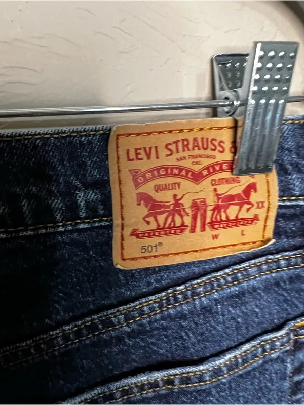 Levi’s 501 Crop High Rise Distressed Straight Leg Button Fly Denim Jeans - Image 11