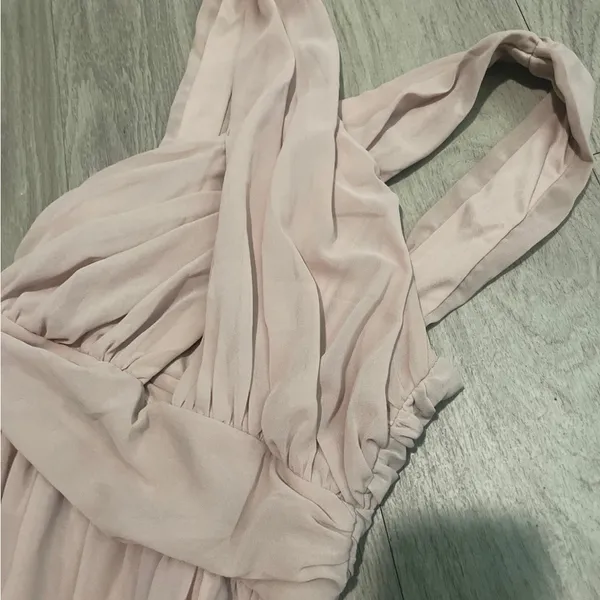 Lulu's Pale Blush Pink Halter-Style Prom Gown - Image 2