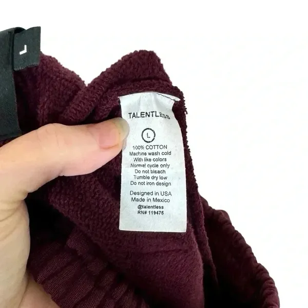 Talentless Womens Heavyweight Sweatpants in Mid-Century Merlot - Image 9