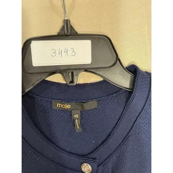 Maje Navy Sleeveless Knit Midi Dress Size 40 ( US 8) - Image 2