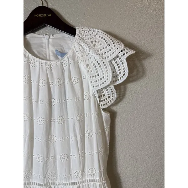 NWT Antonio Melani White Eyelet Midi Summer Dress in Size‎ 6. - Image 5