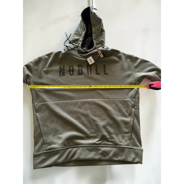 NOBULL Womens Coffee Heather Hoodie Sweatshirt Olive Green XS‎ NWT - Image 4