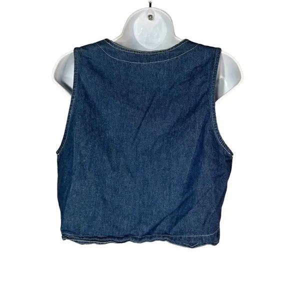 ‎Vintage Nina Piccalino Unique Denim Vest Size 8 - Image 3
